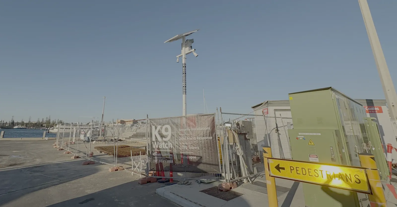 CCTV tower on construction site Perth